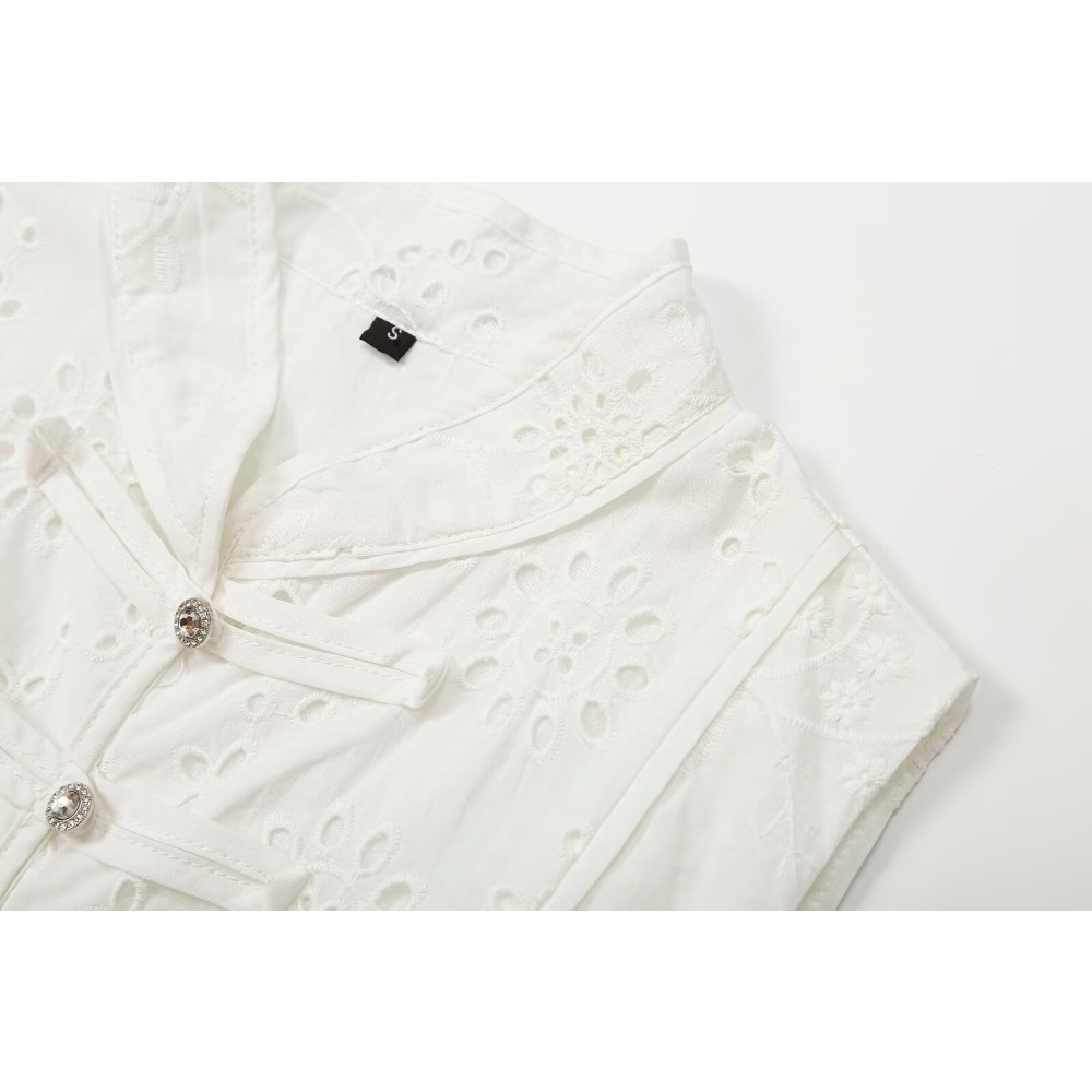 女性用刺繍アイレットスカートセット ホワイト サマー 2ピー - Fly Line のレビューと価格